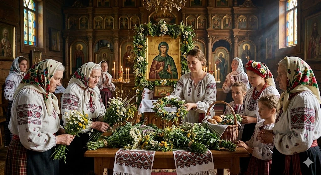 Освящение трав в церкви