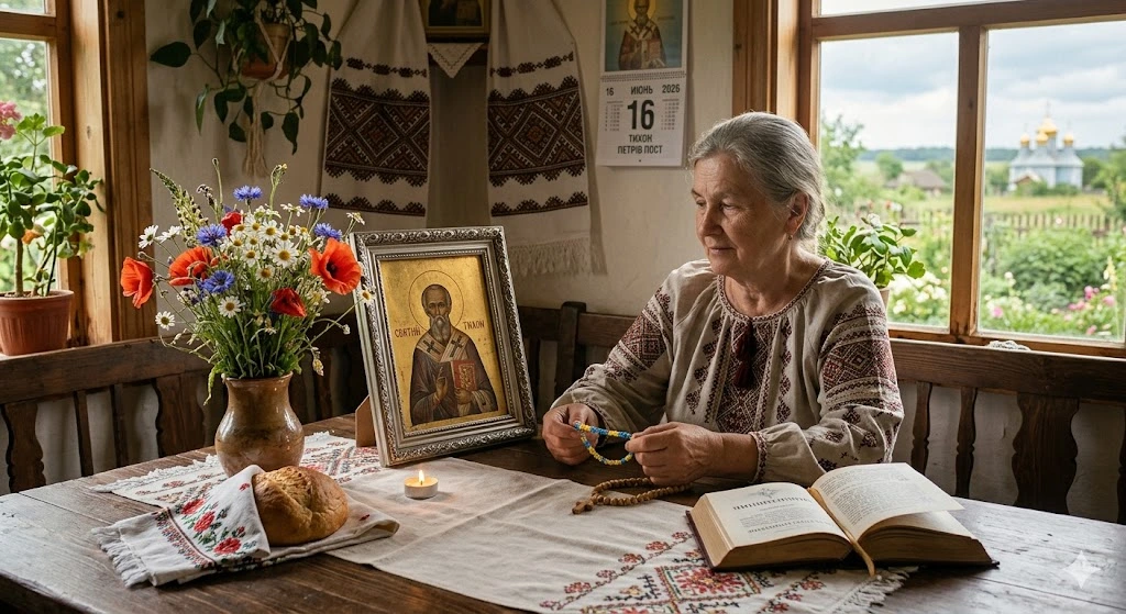 Женщина у окна с иконой