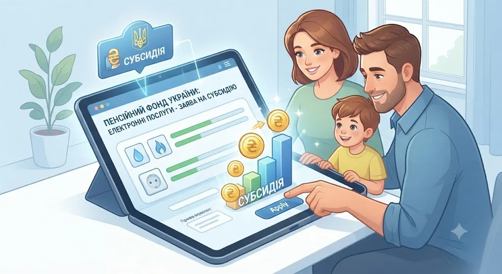 Семья онлайн оформляет субсидию