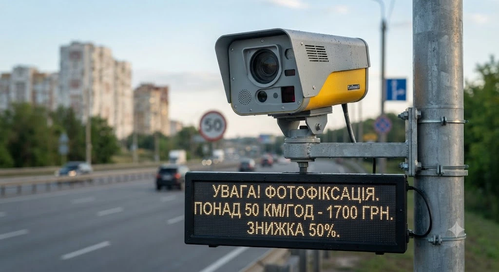 Камера автофиксации и табло штрафов
