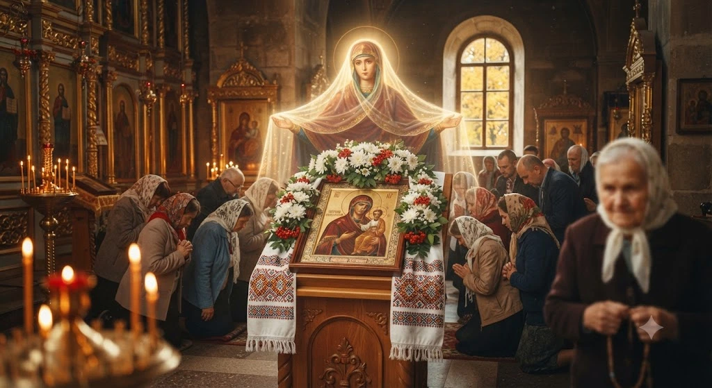 Молебен у иконы Покрова