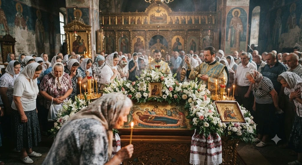 Молитва в храме Успения