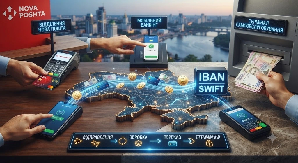 Способы оплаты Nova Poshta IBAN SWIFT