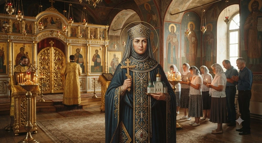Святая Ольга в церкви