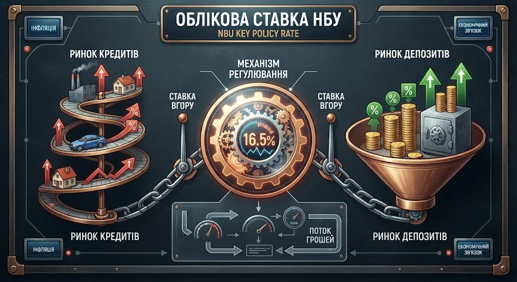 Инфографика механизма учетной ставки
