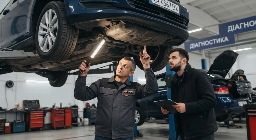Осмотр днища автомобиля
