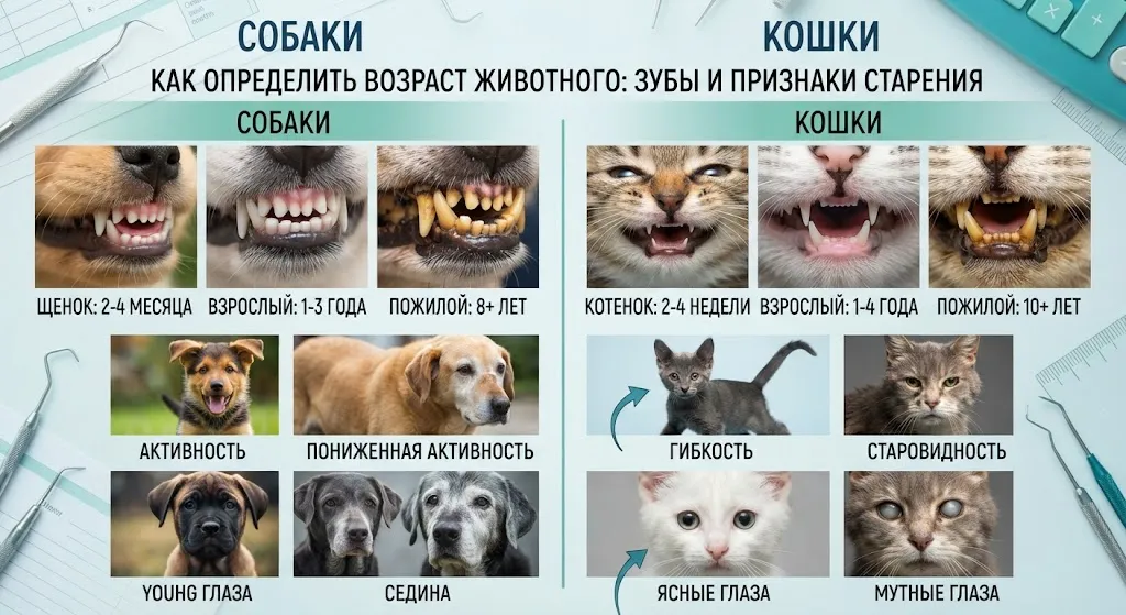 Возраст собак и кошек (сравнение)