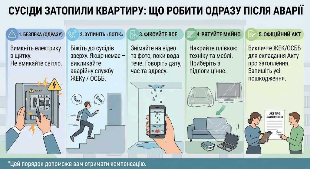 Покрокова інструкція при затопленні