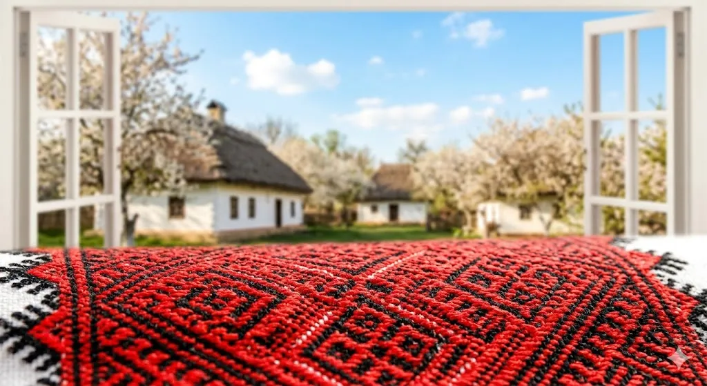 Вишиванка та українські хати